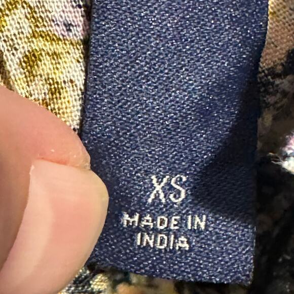 Target Cottage Core Floral Maxi Dress Size XS Blue Gold Prairie Feminine Modest - Picture 5 of 12